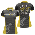 Custom Yellow And Black Archery Target Women Polo Shirts Best Custom Team Name Archery Jerseys