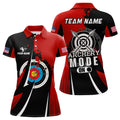 Custom Personalized Red Jerseys Archery Mode On Polo Shirts For Women Custom Archery Jerseys Team Shirts