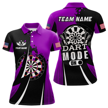 Custom Personalized Purple Dart Mode On Women Darts Polo Shirts Custom Name Dart Jerseys Team Shirts