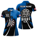 Custom Personalized Blue Dart Mode On Women Darts Polo Shirts Custom Name Dart Jerseys Team Shirts