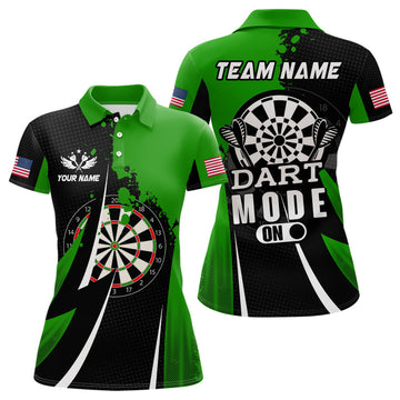 Custom Personalized Green Dart Mode On Women Darts Polo Shirts Custom Name Dart Jerseys Team Shirts