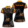 Custom Funny Death Skull Beer Darts Polo Shirts For Women Custom Beer And Player Darts Jerseys