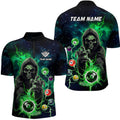 Custom Billiard Multi Color Death Skeleton Customized Name, Team Name 3D Jersey Shirt For Men