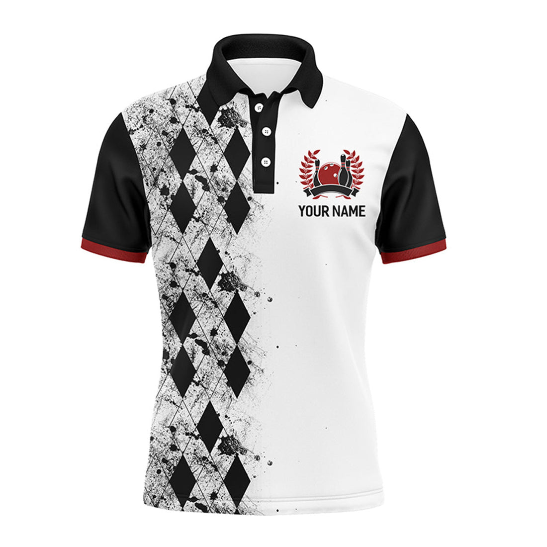 Custom Split Happens Personalized Bowling Shirt for Men League Bowling Jersey with Name Men Polo Shirt