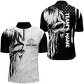 Custom Personalized Skull Bowling Shirt for Men Custom Team's Name American Flag Bowler Jersey