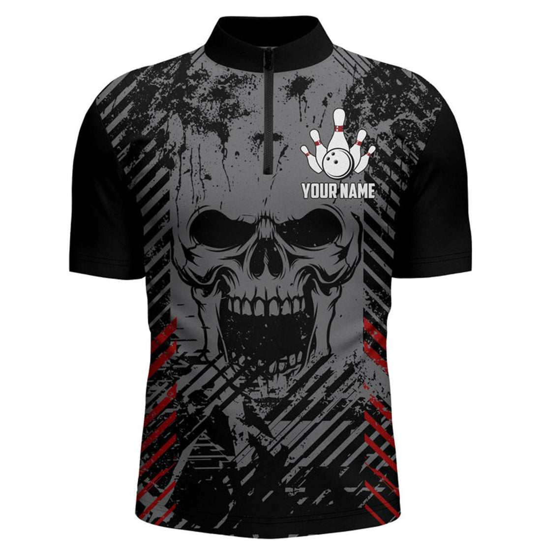 Custom Personalized Skull Bowling Shirt for Men Custom Team's Name Bowling Jersey Shirt, Skull Bowling Jersey