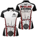 Custom Funny Women's Polo Bowling Shirt, Custom Name Ladies Bowlers Jersey, Bowling Excuses