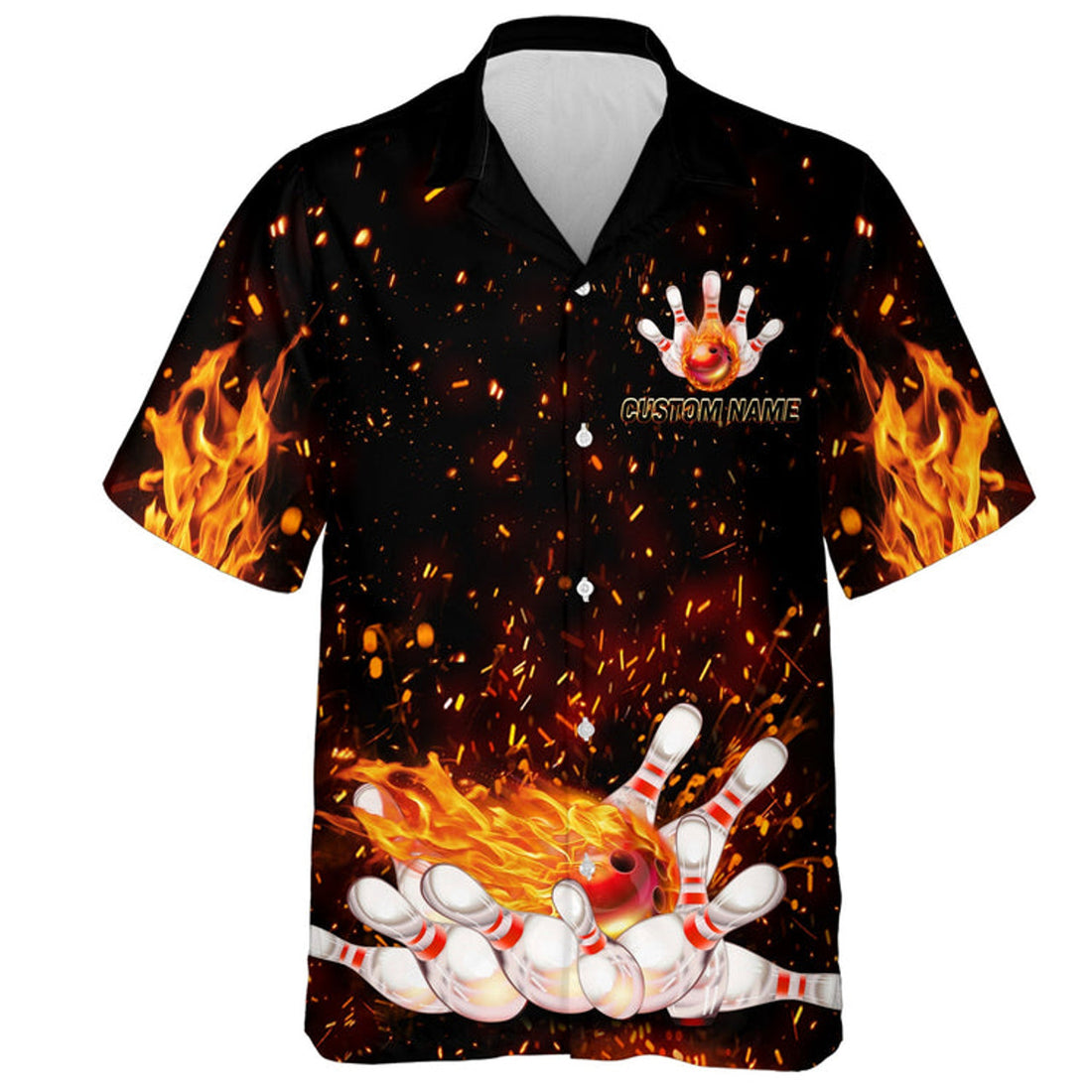 Custom Flames Hawaiian Bowling Shirt for Men Women, That's How I Roll, Custom Name Fire Bowlers Jersey