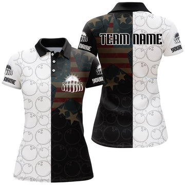 Custom American Bowling Polo Shirt for Women Custom Bowling Team Jersey Bowling Shirt
