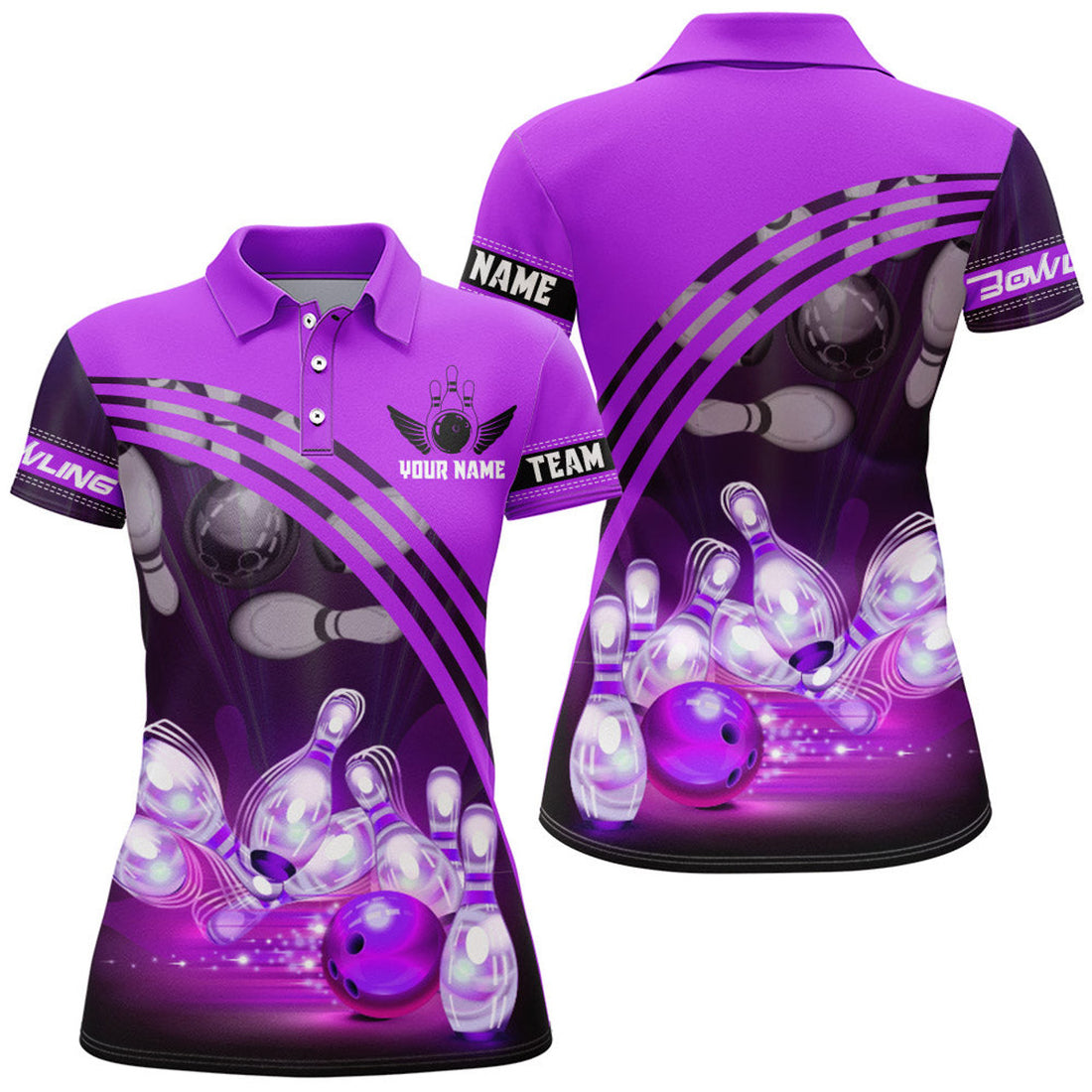 Custom Bowling Shirt for Women Bowling Jersey Bowling Team League Polo Shirt