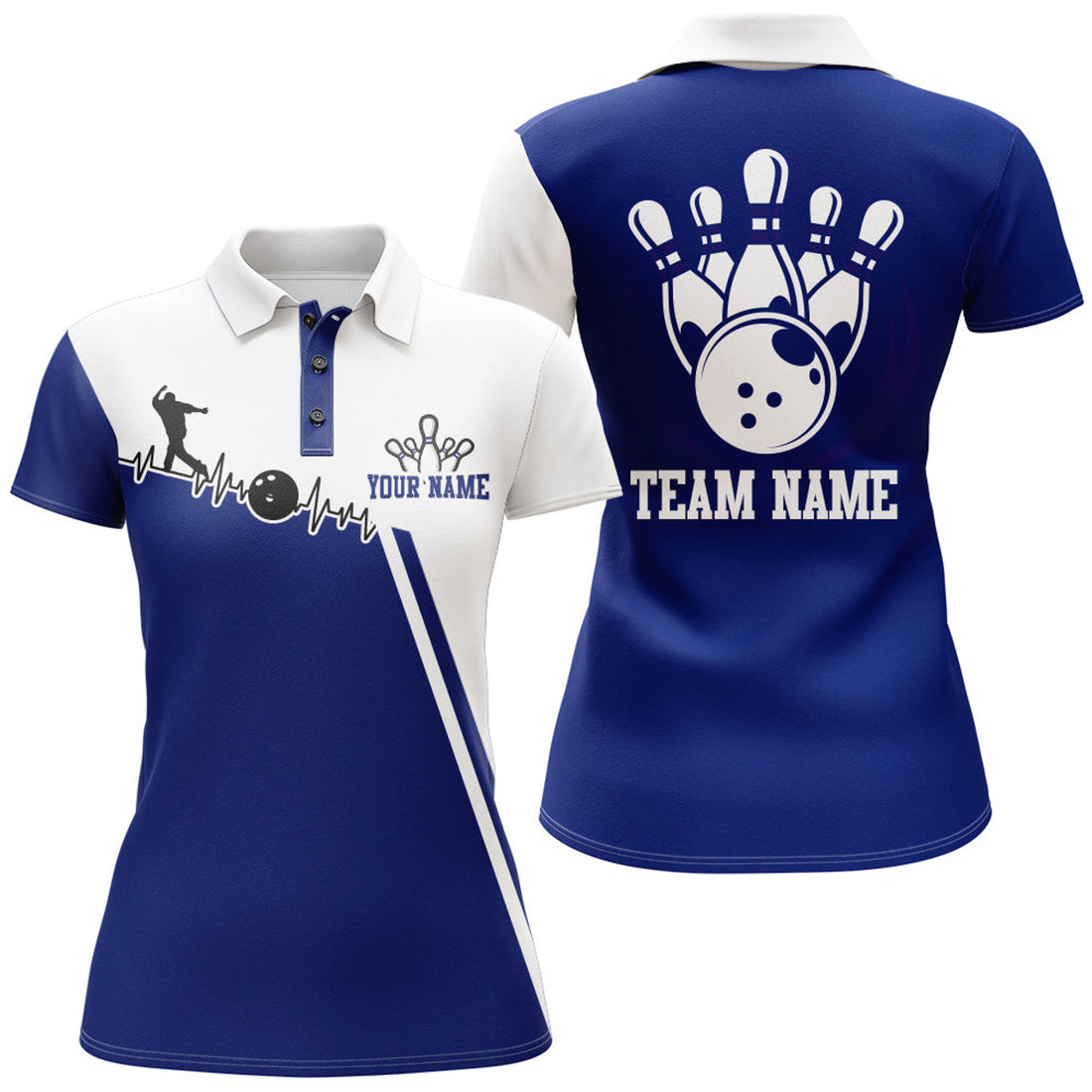 Custom Camo Bowling Polo Shirt for Women Custom Bowling Team Shirt Bowlers Jersey
