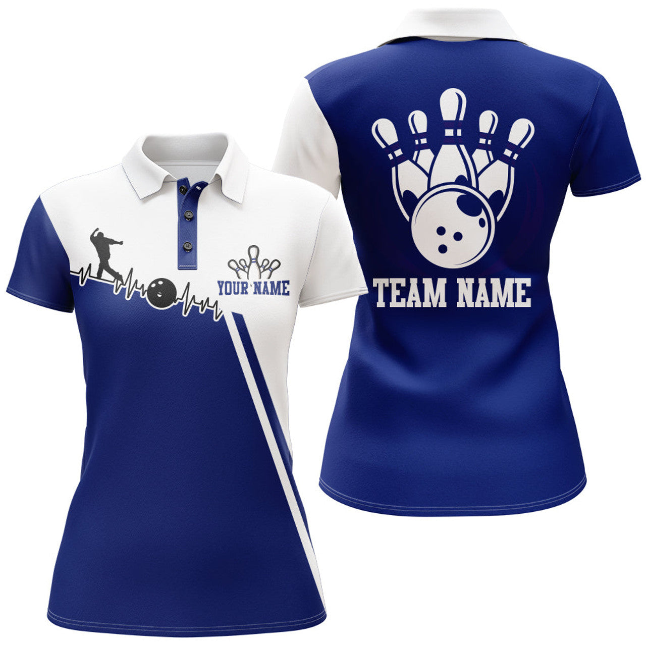 Custom Camo Bowling Polo Shirt for Women Custom Bowling Team Shirt Bowlers Jersey