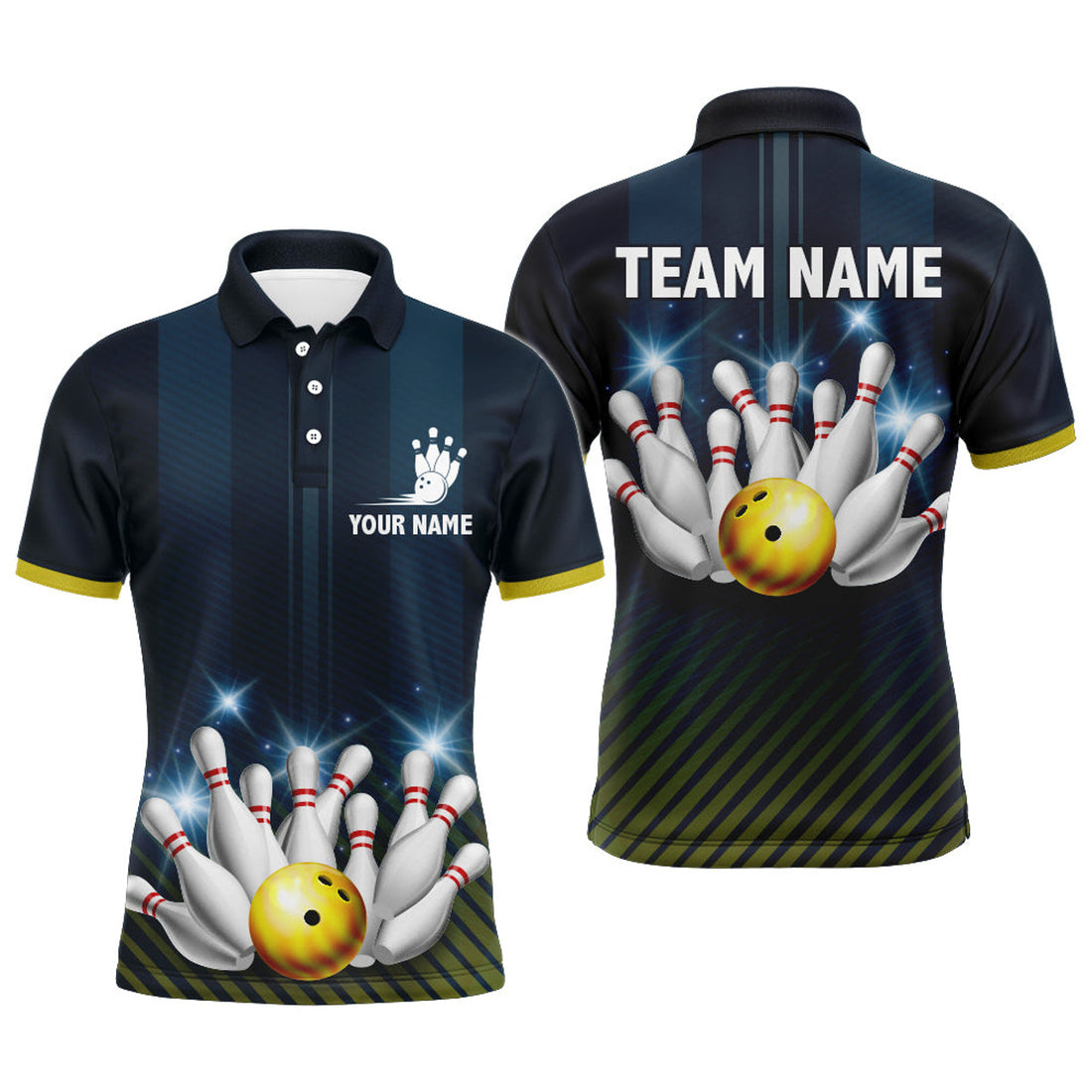 Personalized Bowling Shirt For Men Custom Bowling Jersey Bowling Team League Polo Shirt