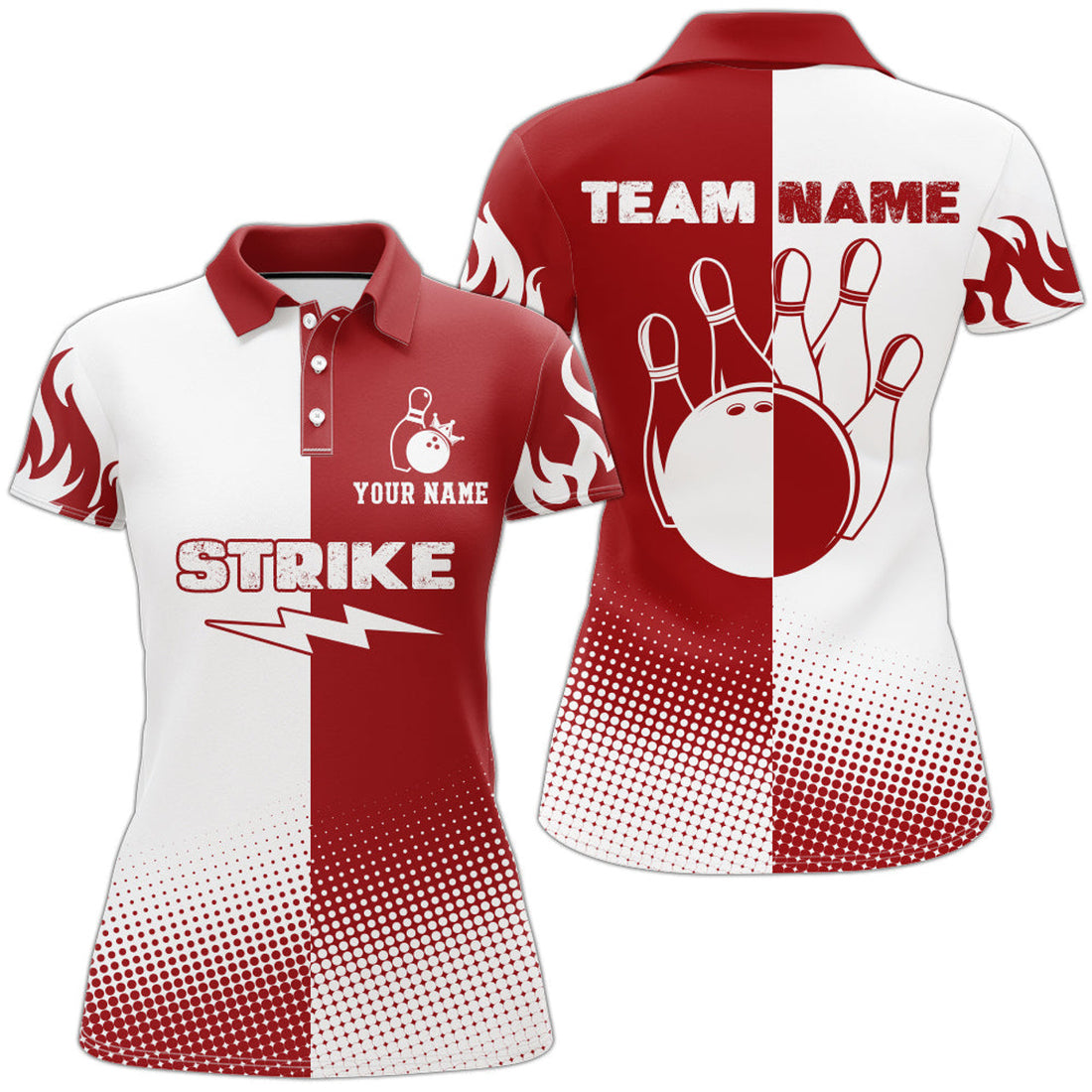 Custom Bowling Shirt for Women Bowling Jersey Bowling Team League Polo Shirt