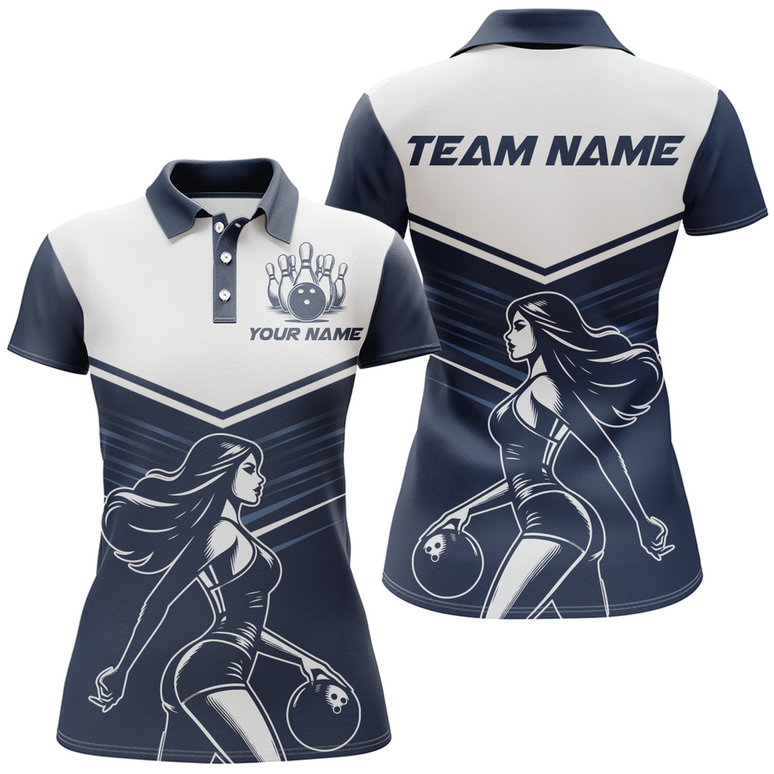 Custom Bowling Shirt for Women Bowling Jersey Bowling Team League Polo Shirt