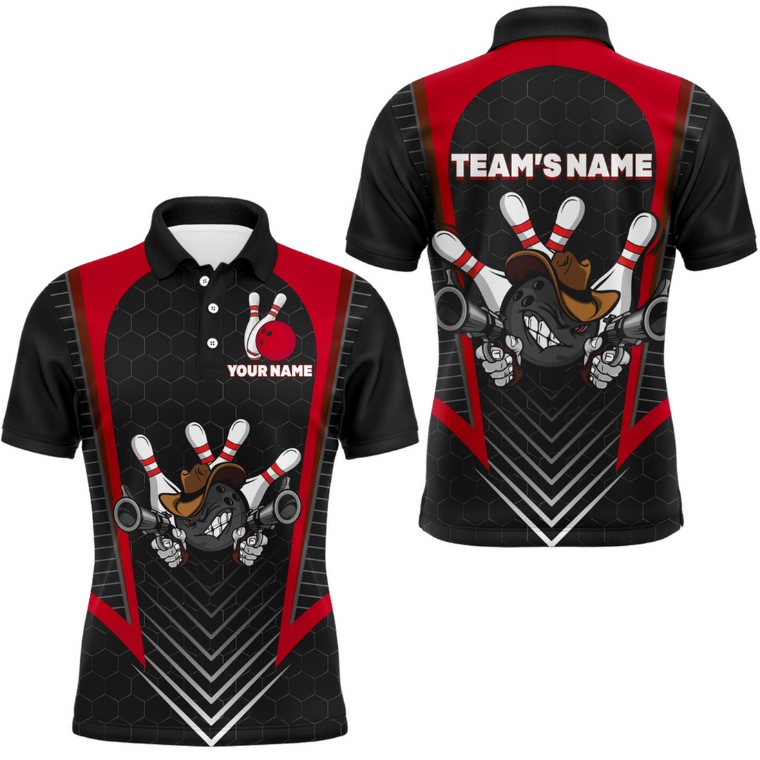 Custom Funny Bowling Cowboy Multicolor Option Customized Name 3D Shirt, Gift For Bowling Lovers