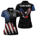 Custom American Bowling Polo Shirt for Women Custom Bowling Team Jersey Bowling Shirt
