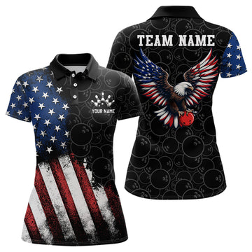 Custom American Bowling Polo Shirt for Women Custom Bowling Team Jersey Bowling Shirt
