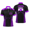 Custom Purple Bowling Polo Shirt For Men Custom Bowling Jersey With Name Bowling Team Shirt For Men