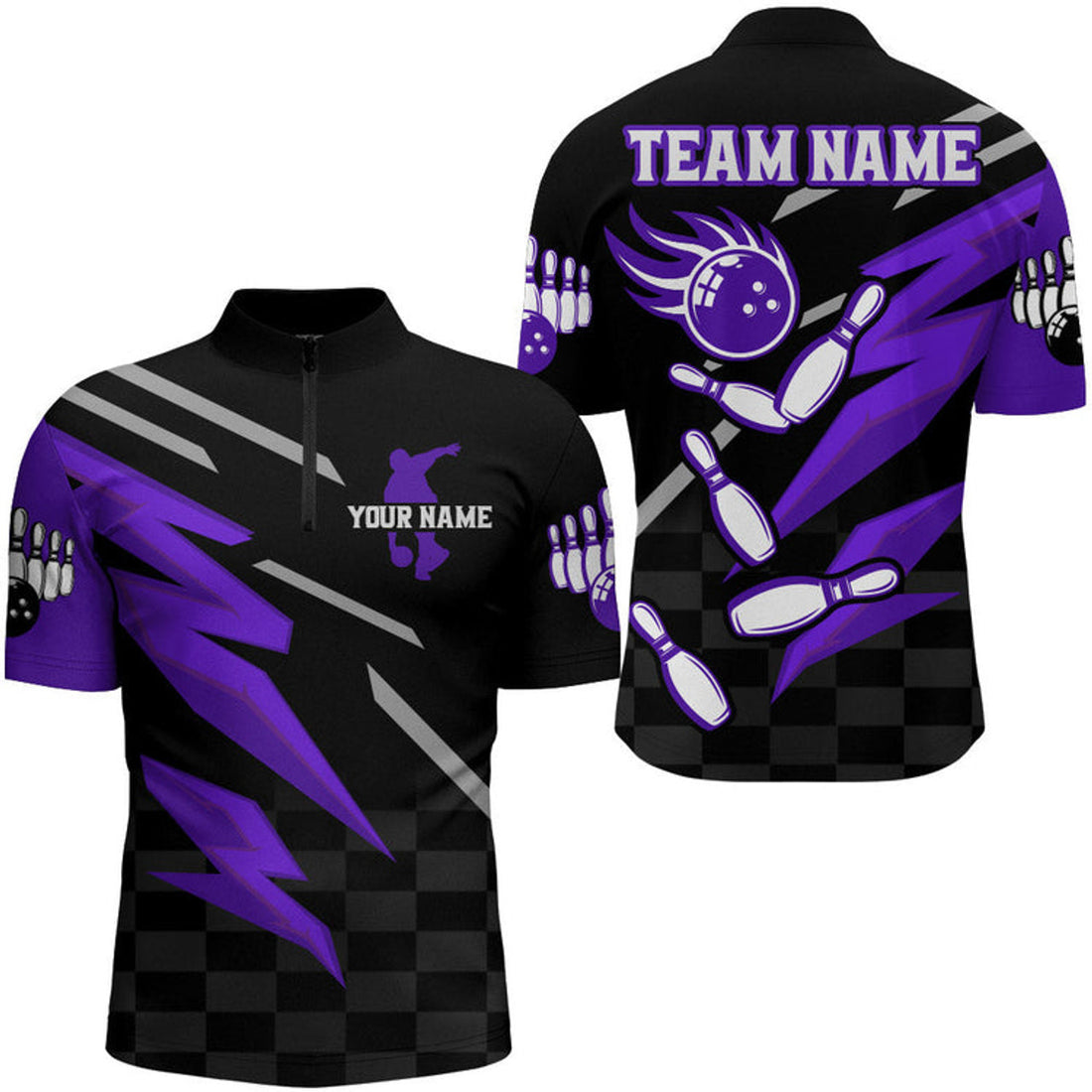 Custom Bowling Quarter-Zip Shirt For Men Custom Bowling Jersey Team League Bowling Shirts, Multi Color Bowling Jersey