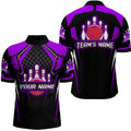 Custom Personalized Multi Color Bowling Jersey For Men Bowling Quarter-Zip Shirt For Team Strike, Perfect Gift for Bowling Lovers