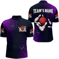 Custom Purple Bowling Quarter-Zip Shirt for Men Custom Bowling Jersey Bowling Team League Shirt