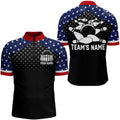 Custom Patriotic Bowling Quarter-Zip Shirt Men Custom Ladies Bowling Team League Jersey USA Bowling Shirt