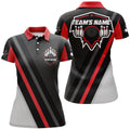 Custom Black&Red Bowling Polo Shirt For Women Vintage Bowling Team League Jersey Custom Bowling Shirt