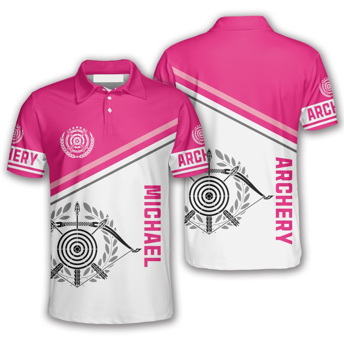 Custom Archery Emblem Pink Version Custom Archery Shirts For Men Women, Best Gift For Archery Lover