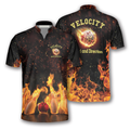CustomVelocity Fire Flame Custom Bowling Jerseys for Men, Bowling Fire Shirt for Bowler