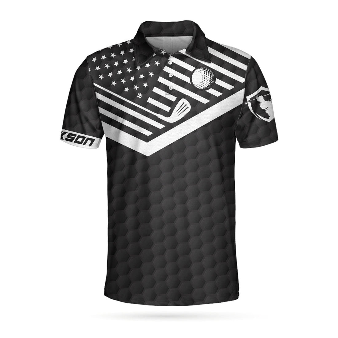 Custom Golfer Custom Polo Shirt, I Am A Golfer Custom Men Polo Shirt, Personalized Black American Flag Polo Shirt, Cool Golf Shirt For Men
