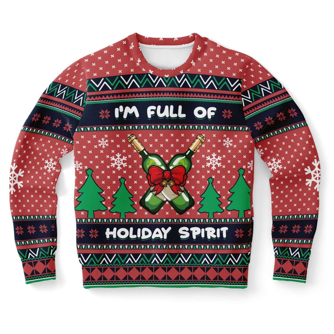 FUNSTUFFPRINT I Am Full Of Holiday Spirit Ugly Christmas Sweater, Christmas Sweater, Ugly Sweater, Funny Xmas Sweaters Ugly Sweater