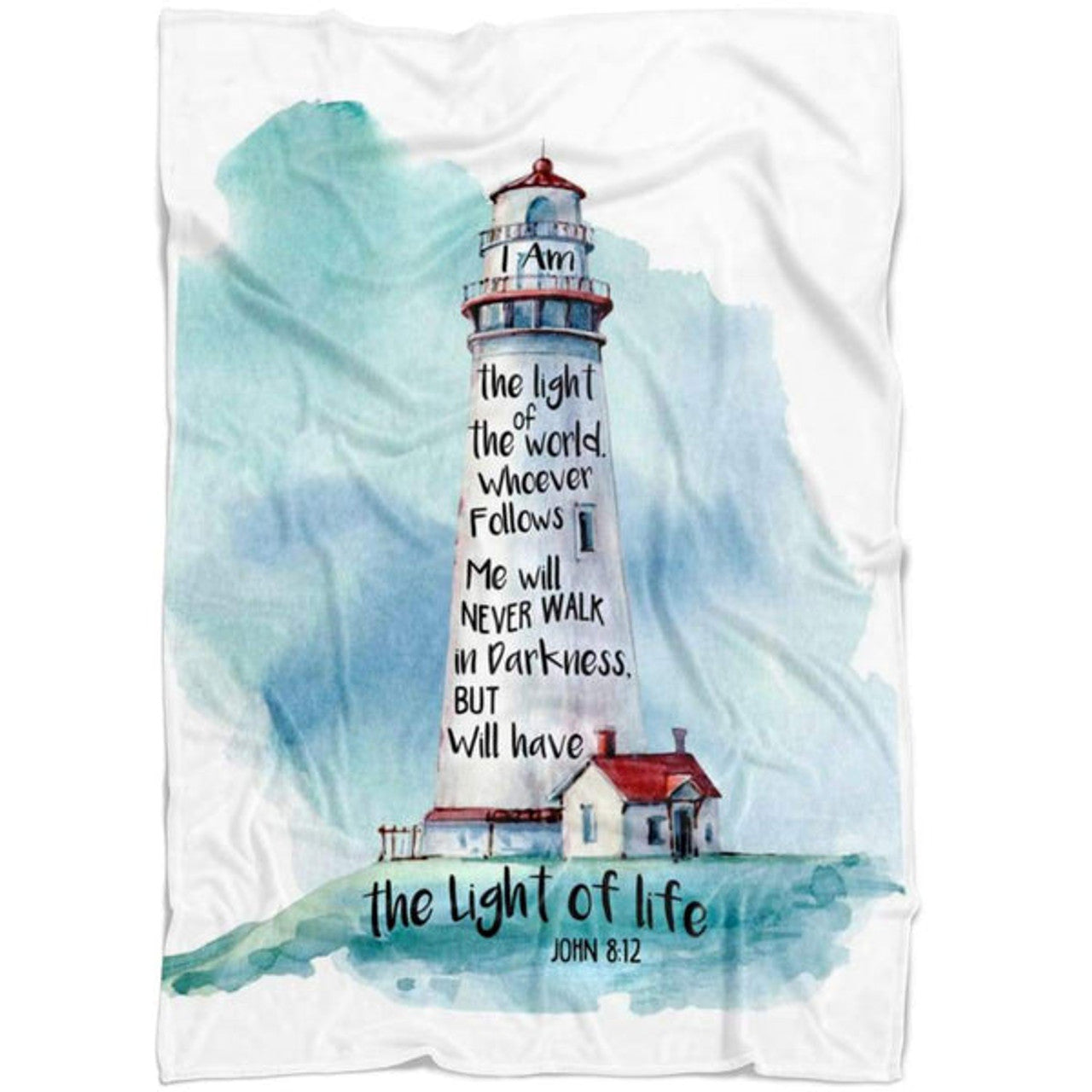 FUNSTUFFPRINT I Am The Light Of The World John 812 Fleece Blanket - Christian Blanket - Bible Verse Blanket