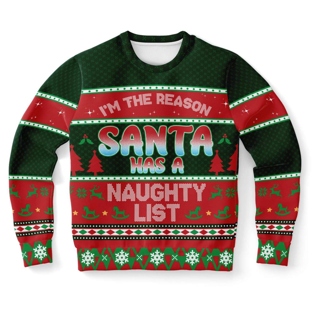 FUNSTUFFPRINT I Am The Reason Santa Has A Naughty List Ugly Christmas Sweater, Christmas Sweater, Ugly Sweater, Funny Xmas Sweaters Ugly Sweater