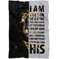 FUNSTUFFPRINT I Am The Son Of A King Fleece Blanket - Christian Blanket - Bible Verse Blanket