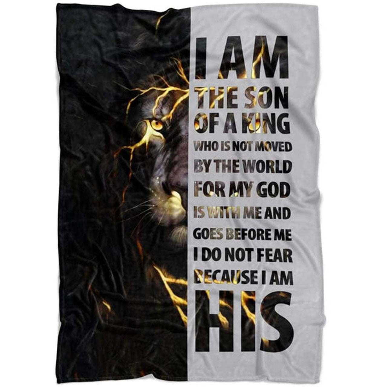 FUNSTUFFPRINT I Am The Son Of A King Fleece Blanket - Christian Blanket - Bible Verse Blanket