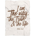 FUNSTUFFPRINT I Am The Way The Truth And The Life John 146 Fleece Blanket - Christian Blanket - Bible Verse Blanket