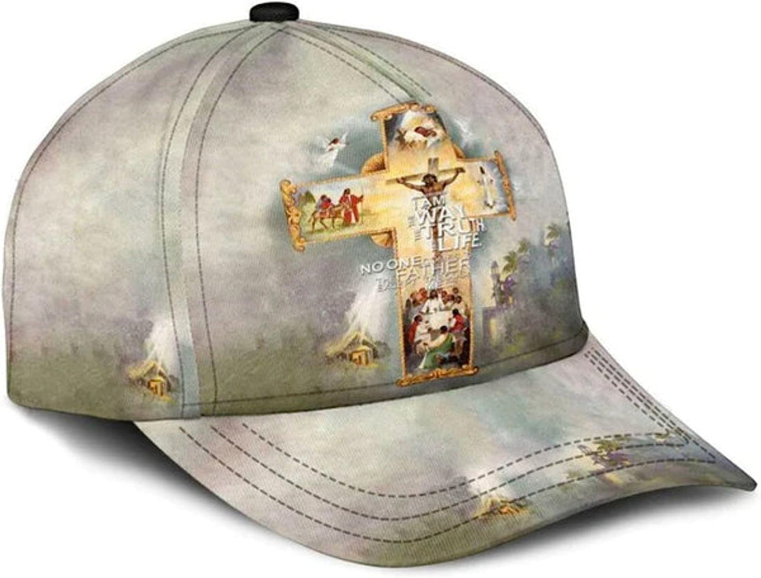 FUNSTUFFPRINT I Am Way Truth Life Baseball Cap - Christian Hats for Men and Women