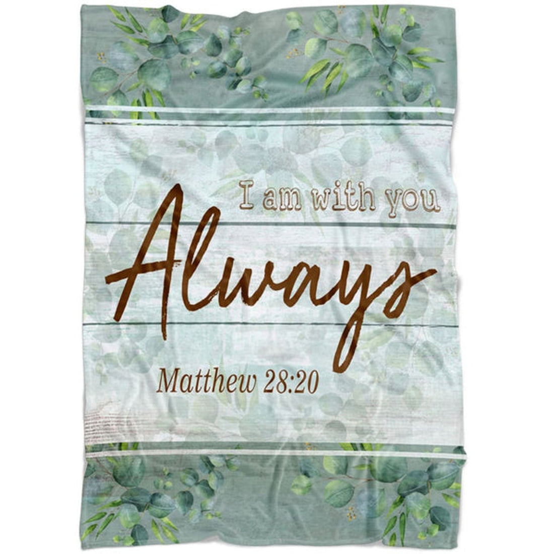 FUNSTUFFPRINT I Am With You Always 2 Matthew 2820 Fleece Blanket - Christian Blanket - Bible Verse Blanket