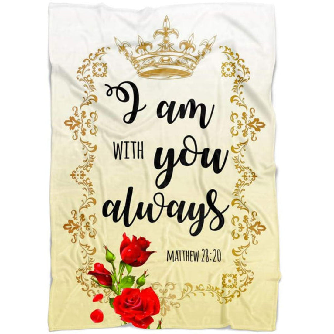 FUNSTUFFPRINT I Am With You Always 3 Matthew 2820 Fleece Blanket - Christian Blanket - Bible Verse Blanket