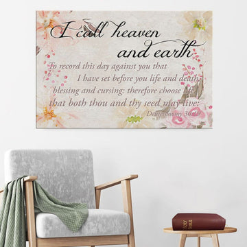 I Call Heaven And Earth Deuteronomy 30 19 Kjv Canvas Wall Art - Christian Canvas - Faith Canvas