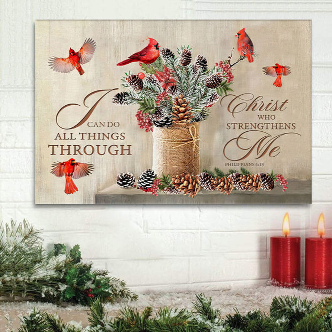 I Can Do All Things Through Christ Christmas Wall Art Christian - Religious Wall Art Canvas