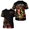 FUNSTUFFPRINT I Can Do All Things Through Christ Who Strengthens Me Christian 3D T-shirt