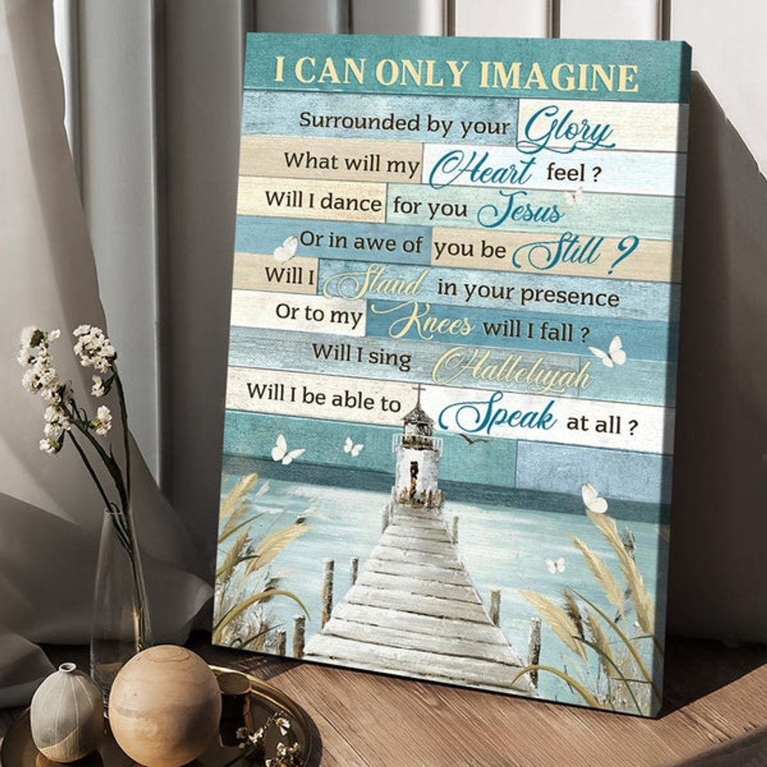I Can Only Imagine Canvas - Church Painting By The River Canvas Posters - Christian Wall Posters - Religious Wall Decor