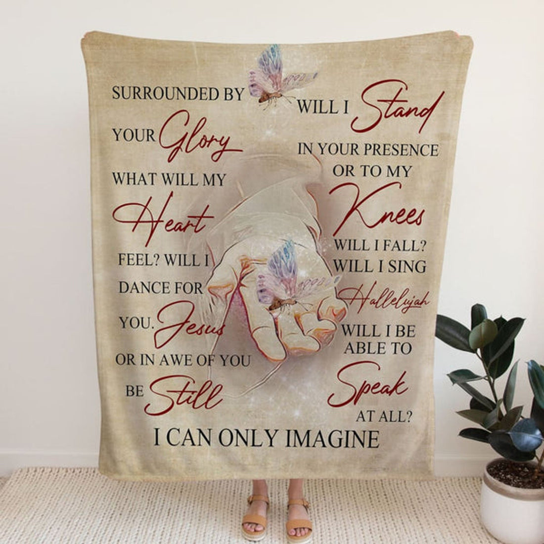 FUNSTUFFPRINT I Can Only Imagine Fleece Blanket - Christian Blanket - Bible Verse Blanket