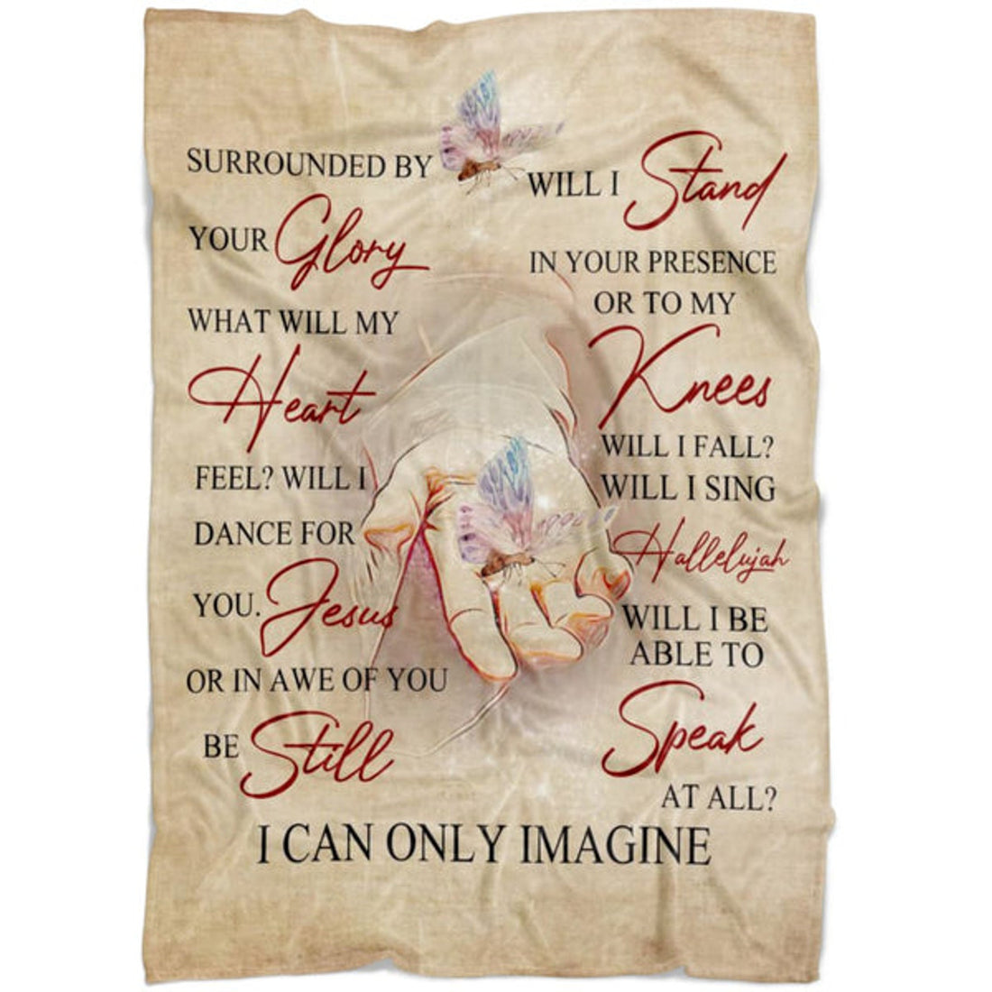 FUNSTUFFPRINT I Can Only Imagine Fleece Blanket - Christian Blanket - Bible Verse Blanket