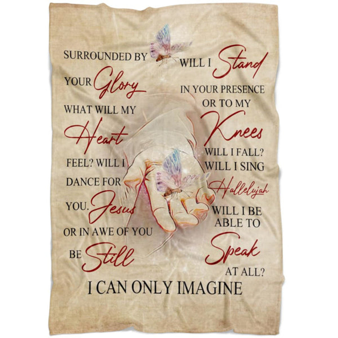 FUNSTUFFPRINT I Can Only Imagine Fleece Blanket - Christian Blanket - Bible Verse Blanket
