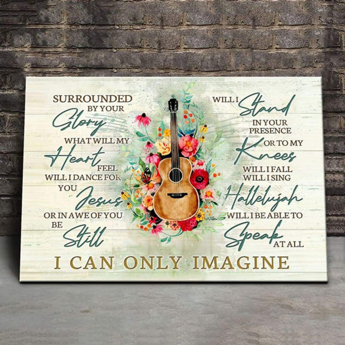 I Can Only Imagine Wooden Cross Christian Wall Art Canvas, Religious Wall Decor Poster