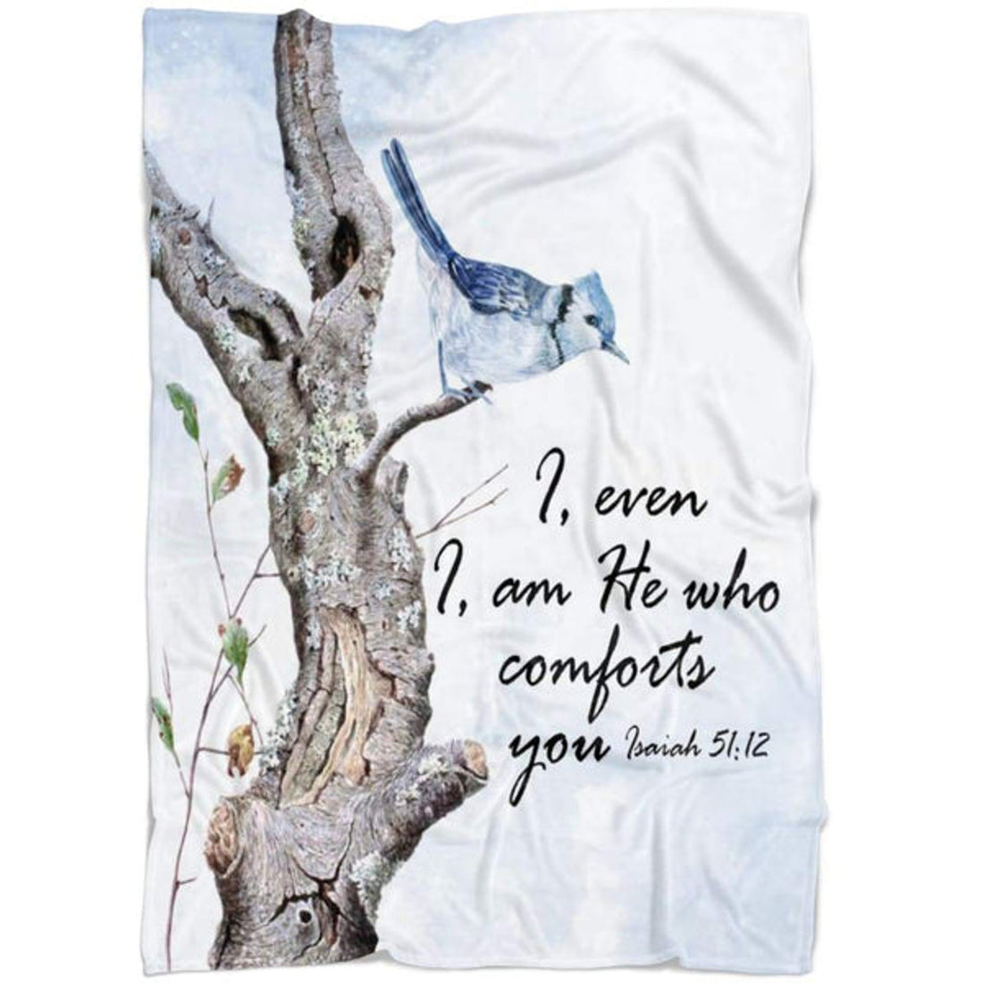 FUNSTUFFPRINT I Even I Am He Who Comforts You Isaiah 5112 Fleece Blanket - Christian Blanket - Bible Verse Blanket