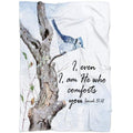 FUNSTUFFPRINT I Even I Am He Who Comforts You Isaiah 5112 Fleece Blanket - Christian Blanket - Bible Verse Blanket